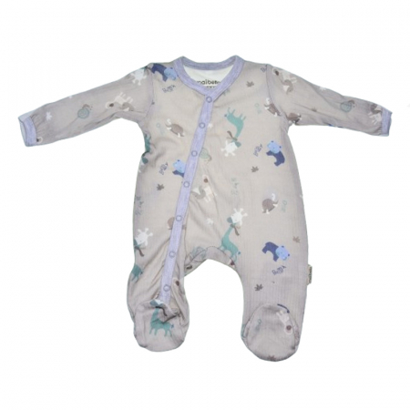 Salopete bebelusi baieti - Set 2 piese salopeta cu maneca lunga si caciula pentru baieti Mini Junior SETMJ-6, Gri