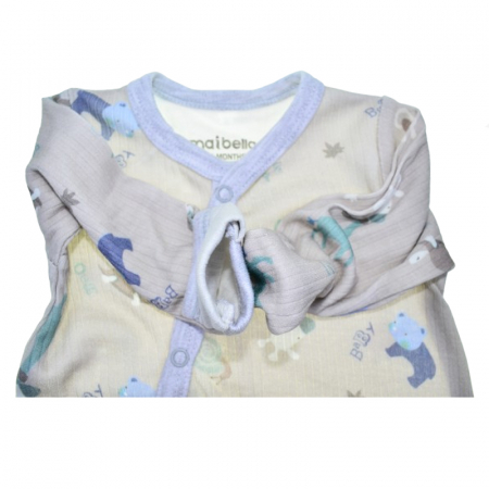 Set 2 piese salopeta cu maneca lunga si caciula pentru baieti Mini Junior SETMJ-6, Gri [1]