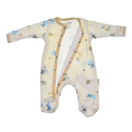Set 2 piese salopeta cu maneca lunga si caciula pentru baieti Mini Junior SETMJ-7, Galben [3]