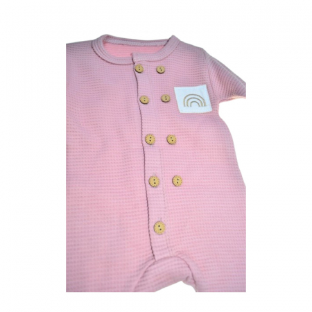 Set 2 piese salopeta cu maneca lunga si caciula, pentru fete, Mini Junior 8247R, Roz [1]