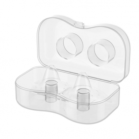 Set 2 protectii din silicon pentru mameloane 21 mm BabyOno 823M-21, Transparent [1]