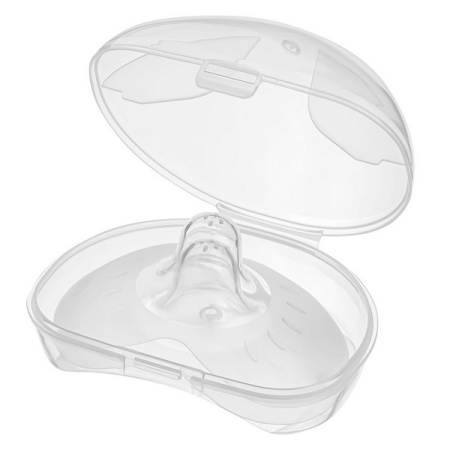 Set 2 protectii din silicon, pentru mameloane, marimea M, Akuku A0698, Transparent [3]