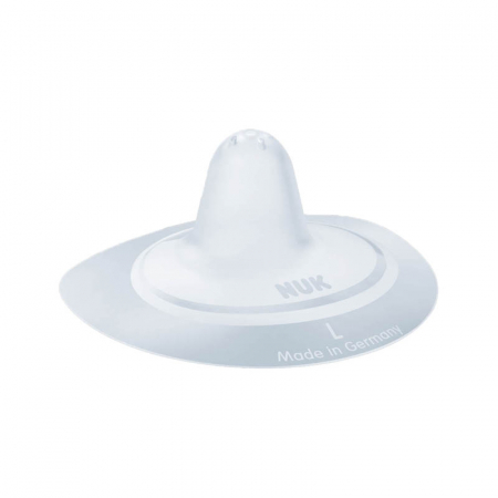 Accesorii pentru alaptat - Set 2 protectii din silicon pentru mameloane L Nuk 721314, Transparent