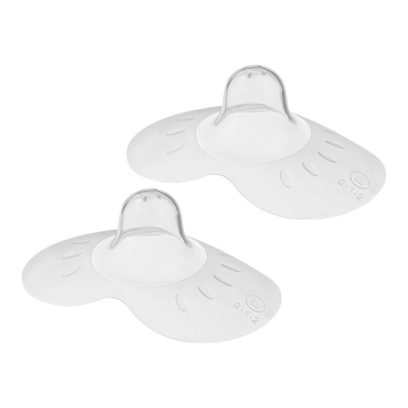 Accesorii pentru alaptat - Set 2 protectii din silicon, pentru mameloane, marimea L, Akuku A0699, Transparent