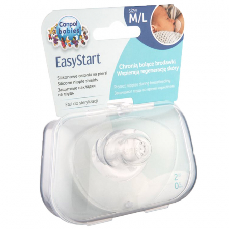 Set 2 protectii din silicon pentru mameloane M/L Canpol Babies 18/603, Transparent [1]