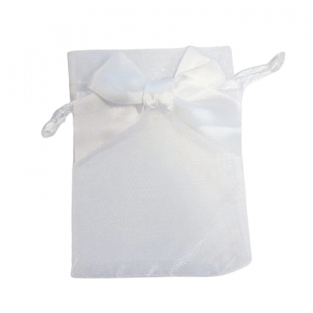 Marturii botez - Set 2 saculeti cu fundita pentru marturii Mini Junior SM-05, Alb