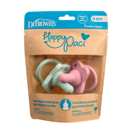 Set 2 suzeta din silicon, Dr. Brown's Happy Paci 317440, Multicolor [1]