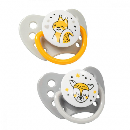 Suzete - Set 2 suzete anatomice din silicon 3-6 luni+ BabyOno 1226/02