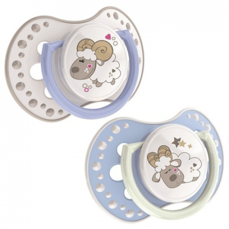 Suzete - Set 2 suzete dinamice din silicon 0-3 luni Lovi Night & Day 22/809