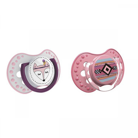 Suzete - Set 2 suzete dinamice din silicon 3-6 luni Lovi Indian Summer 22/856R