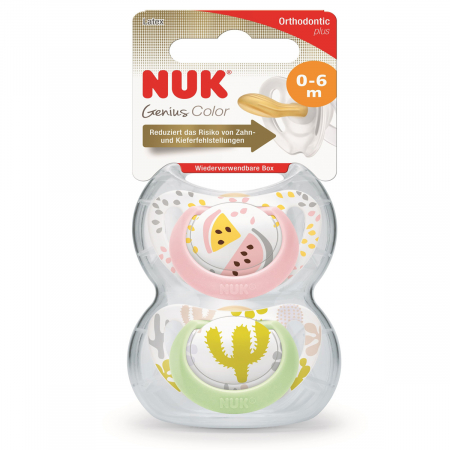 Set 2 suzete ortodontice din latex 0-6 luni Nuk Genius Color 171091 [3]