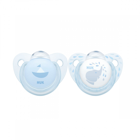 Suzete - Set 2 suzete ortodontice din silicon 0-6 luni Nuk Baby Blue 730132