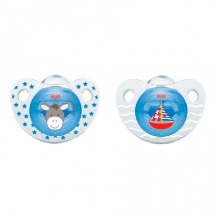 Suzete - Set 2 suzete ortodontice din silicon 0-6 luni Nuk Baby Gluck 175162AL