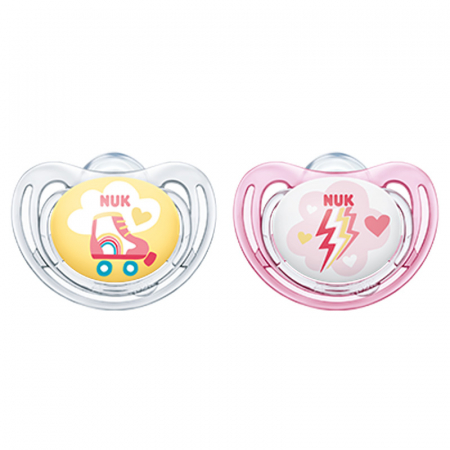 Suzete - Set 2 suzete ortodontice din silicon 0-6 luni Nuk Freestyle 730133-3