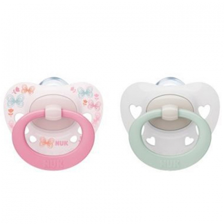 Suzete - Set 2 suzete ortodontice din silicon Nuk Signature 730638, Roz