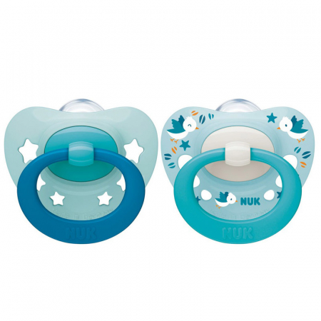 Suzete - Set 2 suzete ortodontice din silicon Nuk Signature 730638A, Turcoaz