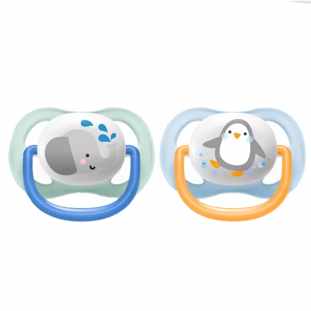 Set 2 suzete ortodontice din silicon 0-6 luni Philips Avent Ultra Air Animals SCF080/06 [3]