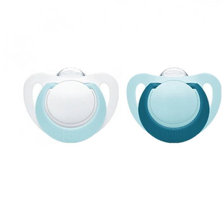 Suzete - Set 2 suzete ortodontice din silicon 18-36 luni Nuk Genius Color 739373