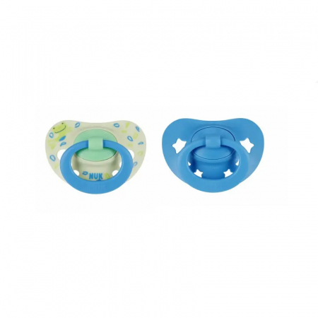Suzete - Set 2 suzete ortodontice din silicon 18-36 luni Nuk Signature 10739696, Albastru