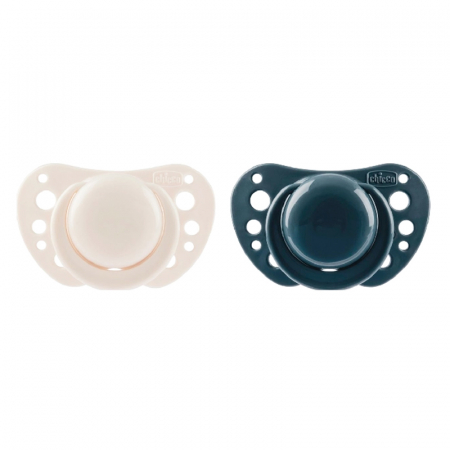 Suzete - Set 2 suzete ortodontice din silicon Chicco Physio Forma Air 432513, Alb