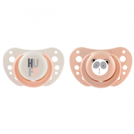 Suzete - Set 2 suzete ortodontice din silicon Chicco Physio Forma Air 452506, Roz