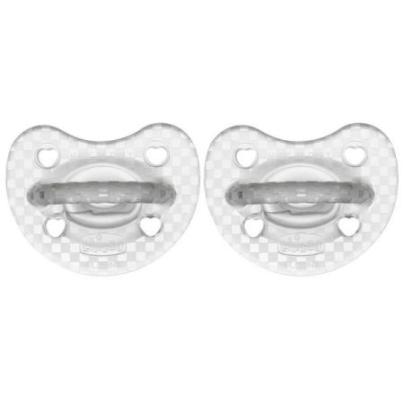 Set 2 suzete ortodontice, din silicon, Chicco Physio Forma Crystal 175475-3-6, Alb [1]