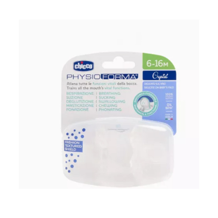 Set 2 suzete ortodontice, din silicon, Chicco Physio Forma Crystal 175475-3-6, Alb [4]