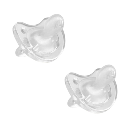 Suzete - Set 2 suzete ortodontice, din silicon, Chicco Physio Forma Crystal 175475-3-6, Alb