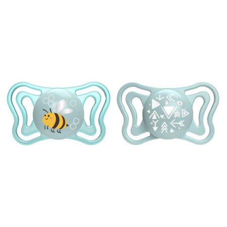 Suzete - Set 2 suzete ortodontice din silicon Chicco Physio Forma Light 156375, Turcoaz