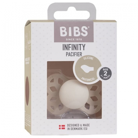 Suzeta anatomica din silicon Bibs Infinity Pacifier Ivory 241651, Crem [2]