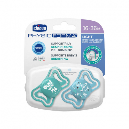 Set 2 suzete ortodontice din silicon Chicco Physio Forma Light 156436, Turcoaz [3]