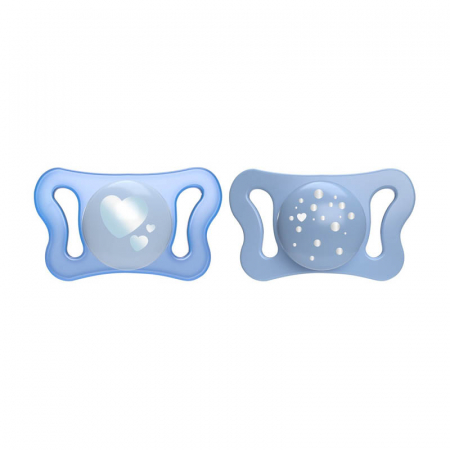 Suzete - Set 2 suzete ortodontice din silicon Chicco Physio Forma Micro 156269-A, Albastru