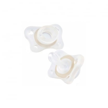Suzete - Set 2 suzete ortodontice din silicon Chicco Physio Forma Mini Soft 129669, Transparent