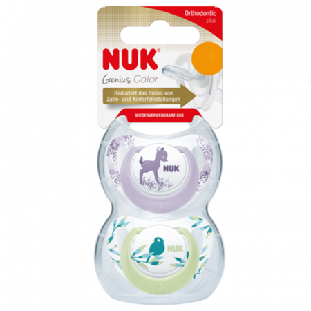 Set 2 suzete ortodontice din silicon 18-36 luni Nuk Genius Color 739374G [2]