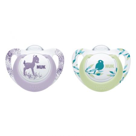Suzete - Set 2 suzete ortodontice din silicon 18-36 luni Nuk Genius Color 739374G