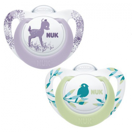 Set 2 suzete ortodontice din silicon 18-36 luni Nuk Genius Color 739374G [1]