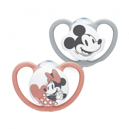 Suzete - Set 2 suzete ortodontice din silicon Nuk Space Mickey Mouse 177176-18-36, Multicolor