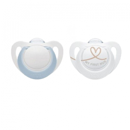 Suzete - Set 2 suzete ortodontice din silicon Nuk Star 730713, Alb