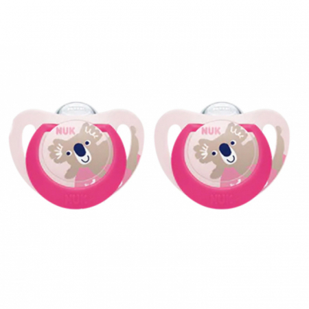 Suzete - Set 2 suzete ortodontice din silicon Nuk Star 739744, Roz
