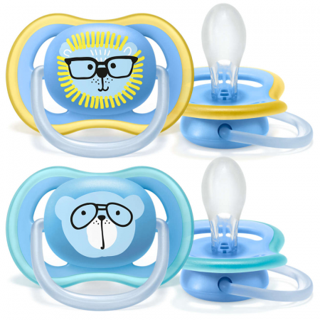 Set 2 suzete ortodontice din silicon Philips Avent Ultra Air SCF349/14, Albastru [1]