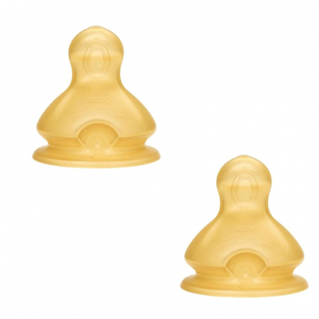 Biberoane si tetine - Set 2 tetine anticolici din latex 6+ luni M Nuk First Choice+ 713242