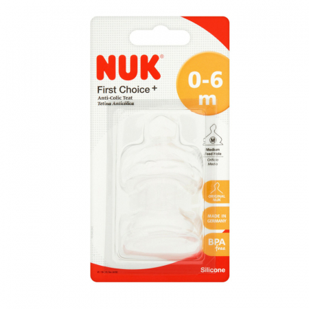 Set 2 tetine din silicon 0-6 luni L Nuk First Choice+ 709246 [1]