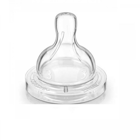 Set 2 tetine din silicon 3 luni+ cu 3 orificii Philips AVENT Classic+ SCF633/27 [2]
