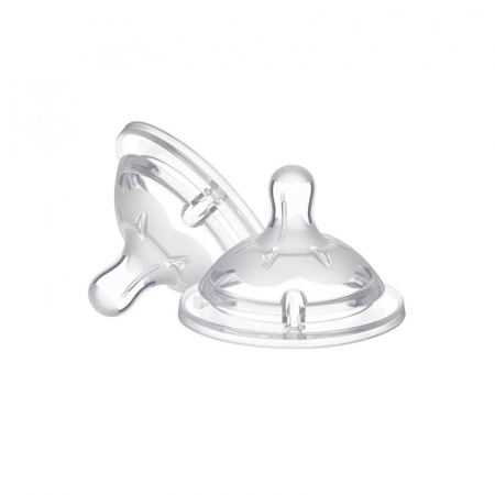Biberoane si tetine - Set 2 tetine din silicon 4 luni+ Chicco Natural Feeling 008247