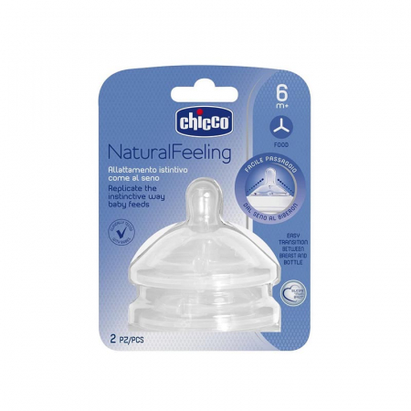 Set 2 tetine din silicon 6 luni+ Chicco Natural Feeling 008261 [1]