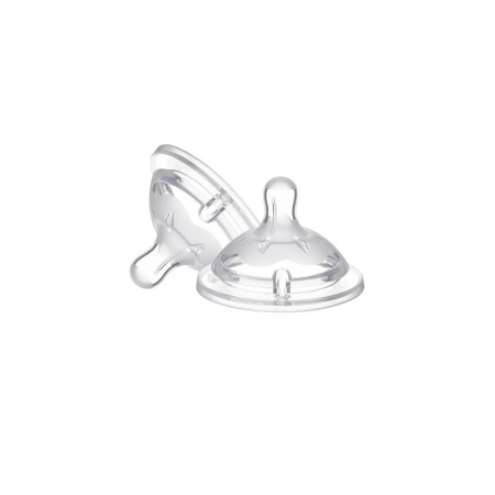 Biberoane si tetine - Set 2 tetine din silicon 6 luni+ Chicco Natural Feeling 008261