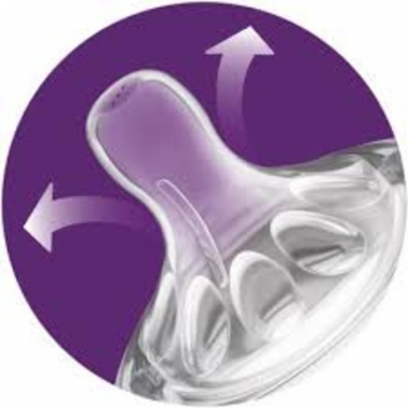 Set 2 tetine din silicon Philips Avent Natural pentru hrana densa in forma Y SCF046/27, Transparent [1]