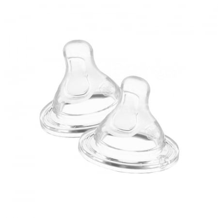 Biberoane si tetine - Set 2 tetine din silicon anticolici 0 luni+ Chicco Physio 122196