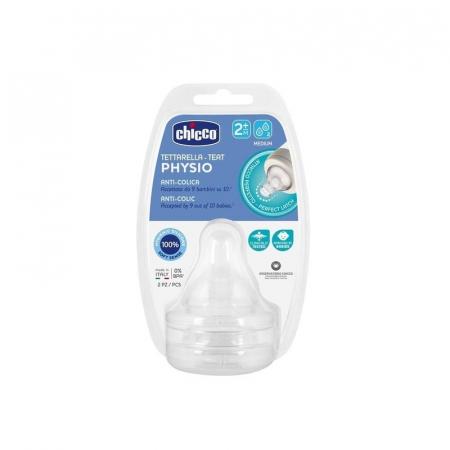 Set 2 tetine din silicon anticolici 2 luni+ Chicco Physio 122202 [1]
