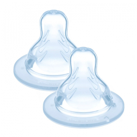 Biberoane si tetine - Set 2 tetine din silicon marimea 3 MAM 835575, Transparent